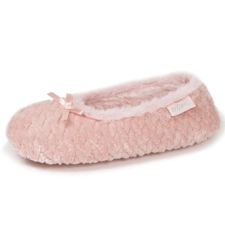 Zapatillas de casa bailarinas texturizadas Mujer Rosa - Isotoner