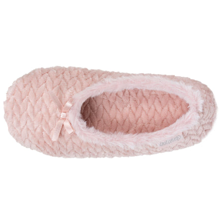 Zapatillas de casa bailarinas texturizadas Mujer Rosa - Isotoner