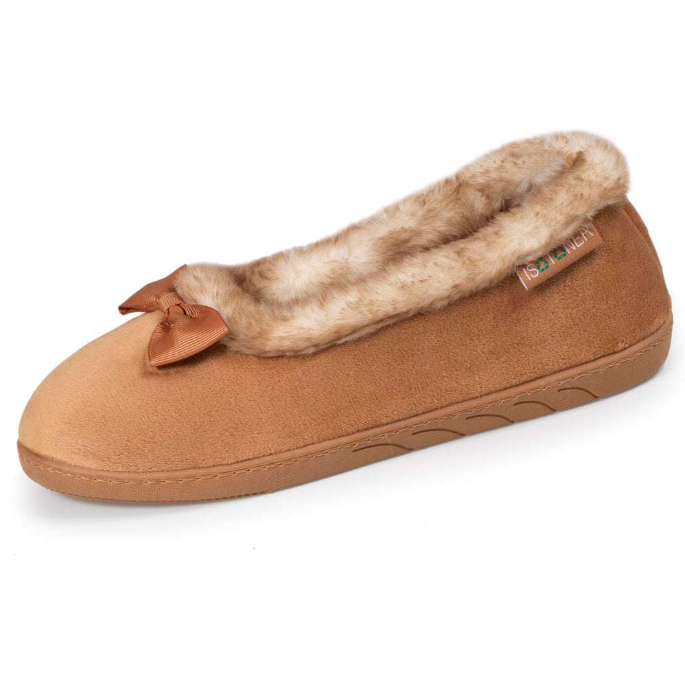 Zapatillas de casa bailarinas recicladas Mujer Camel - Isotoner
