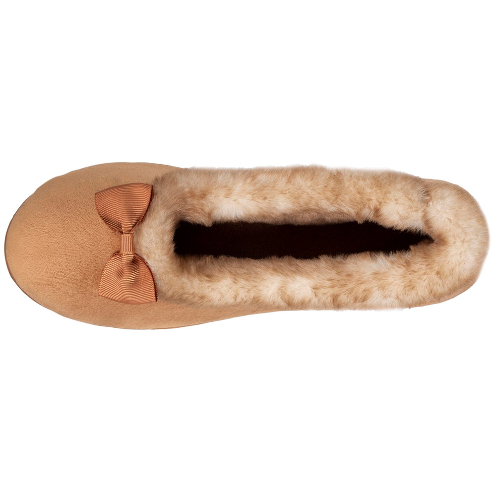 Zapatillas de casa bailarinas recicladas Mujer Camel - Isotoner