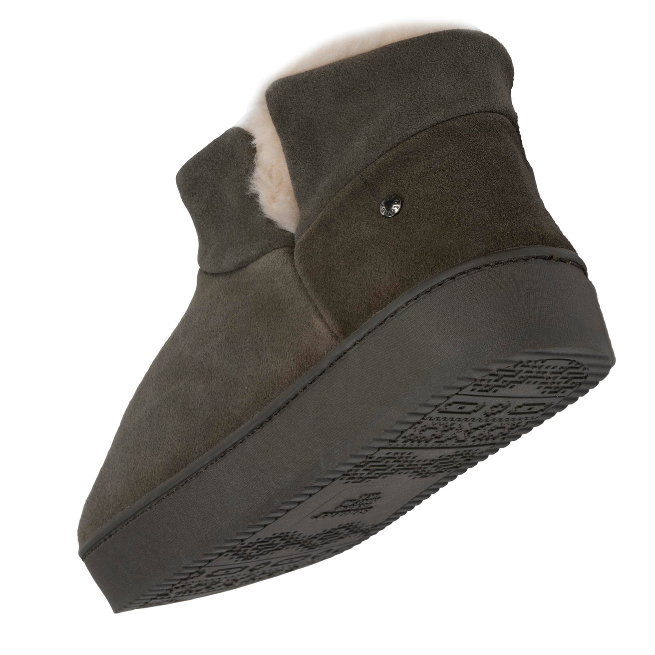 Zapatillas de casa botines cuero Mujer Caqui