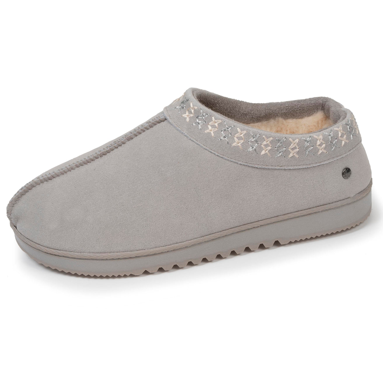 Zapatillas de casa botines bajos Mujer cuero Gris