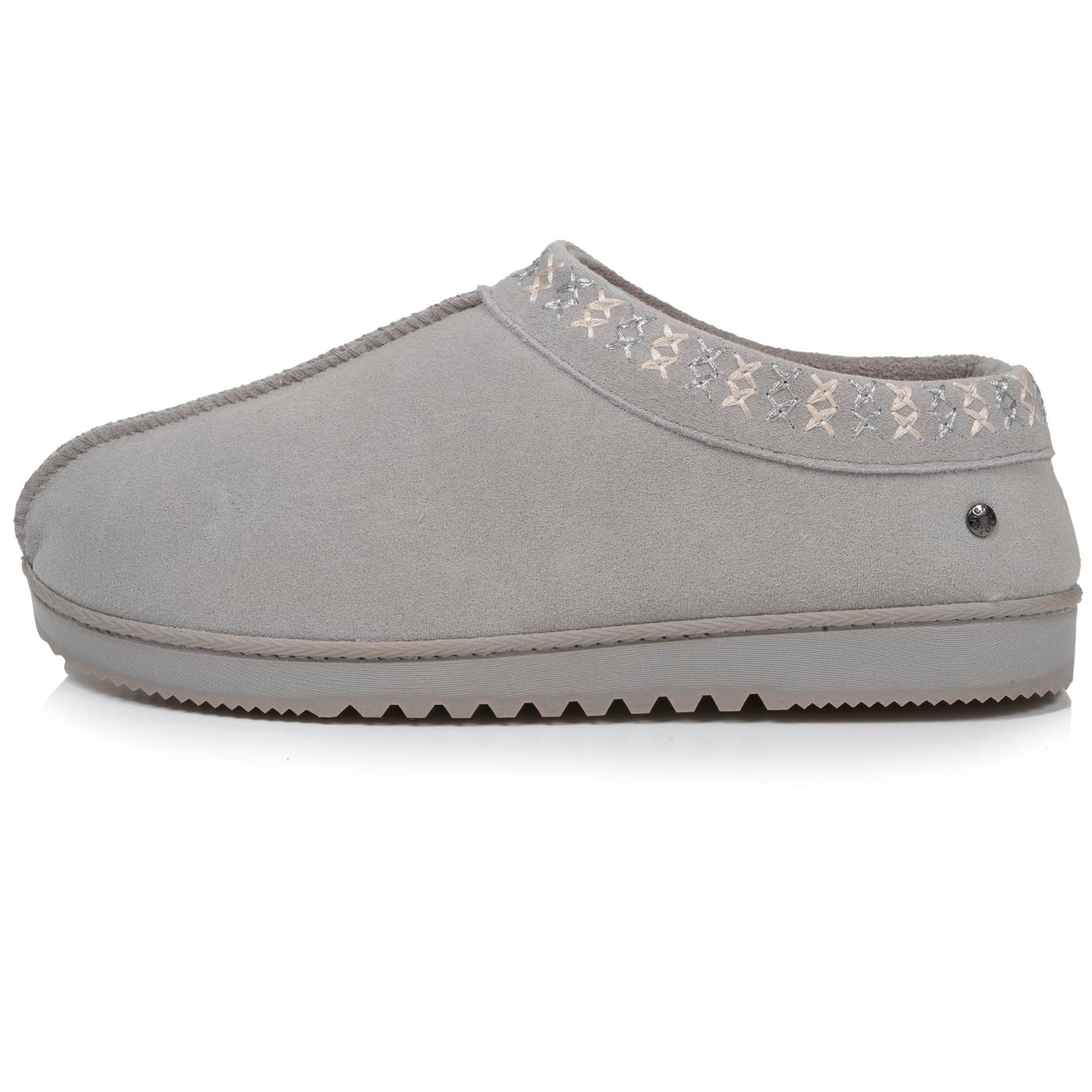 Zapatillas de casa botines bajos Mujer cuero Gris