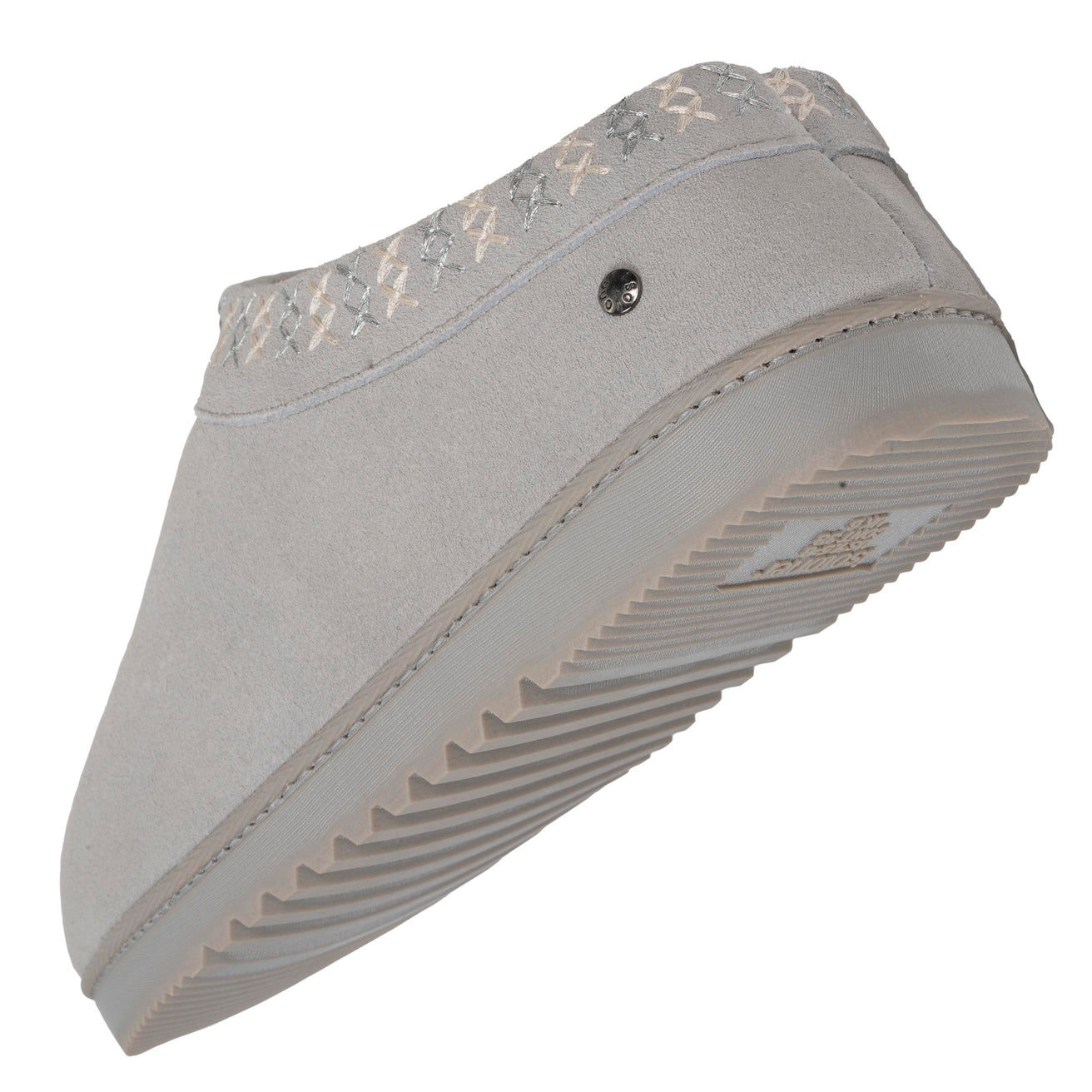 Zapatillas de casa botines bajos Mujer cuero Gris