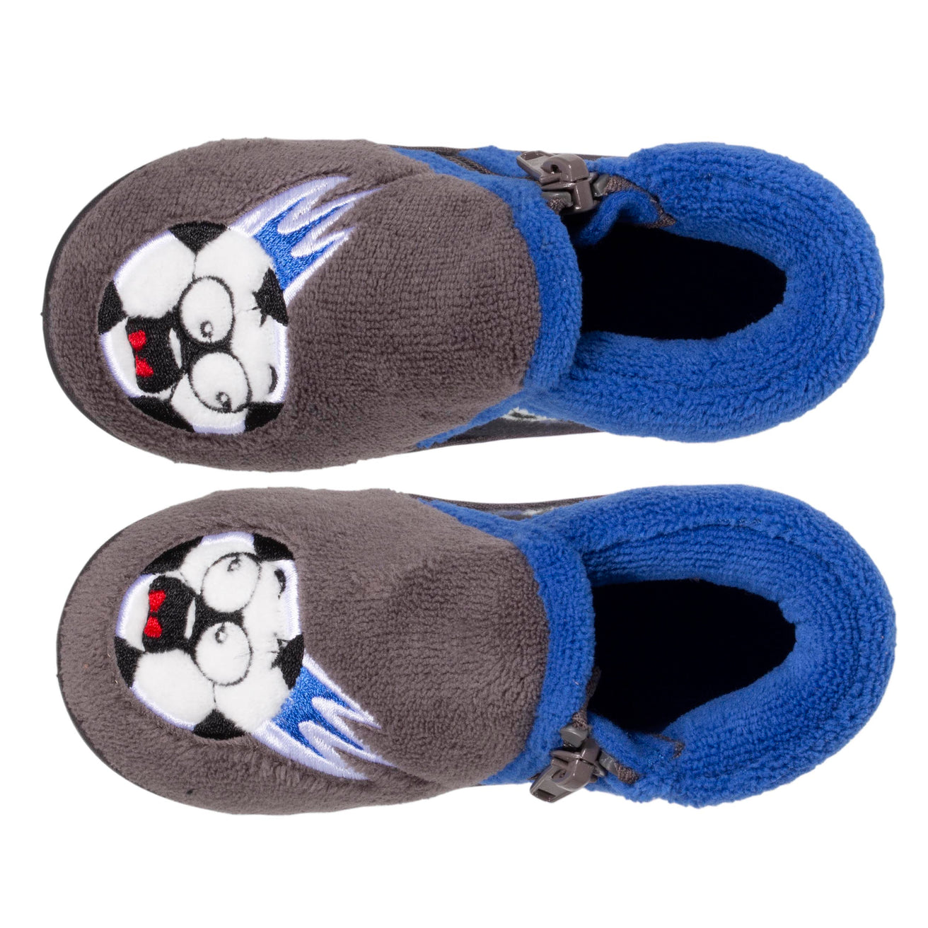Zapatillas de casa botines cremallera Bebe Pie Gris
