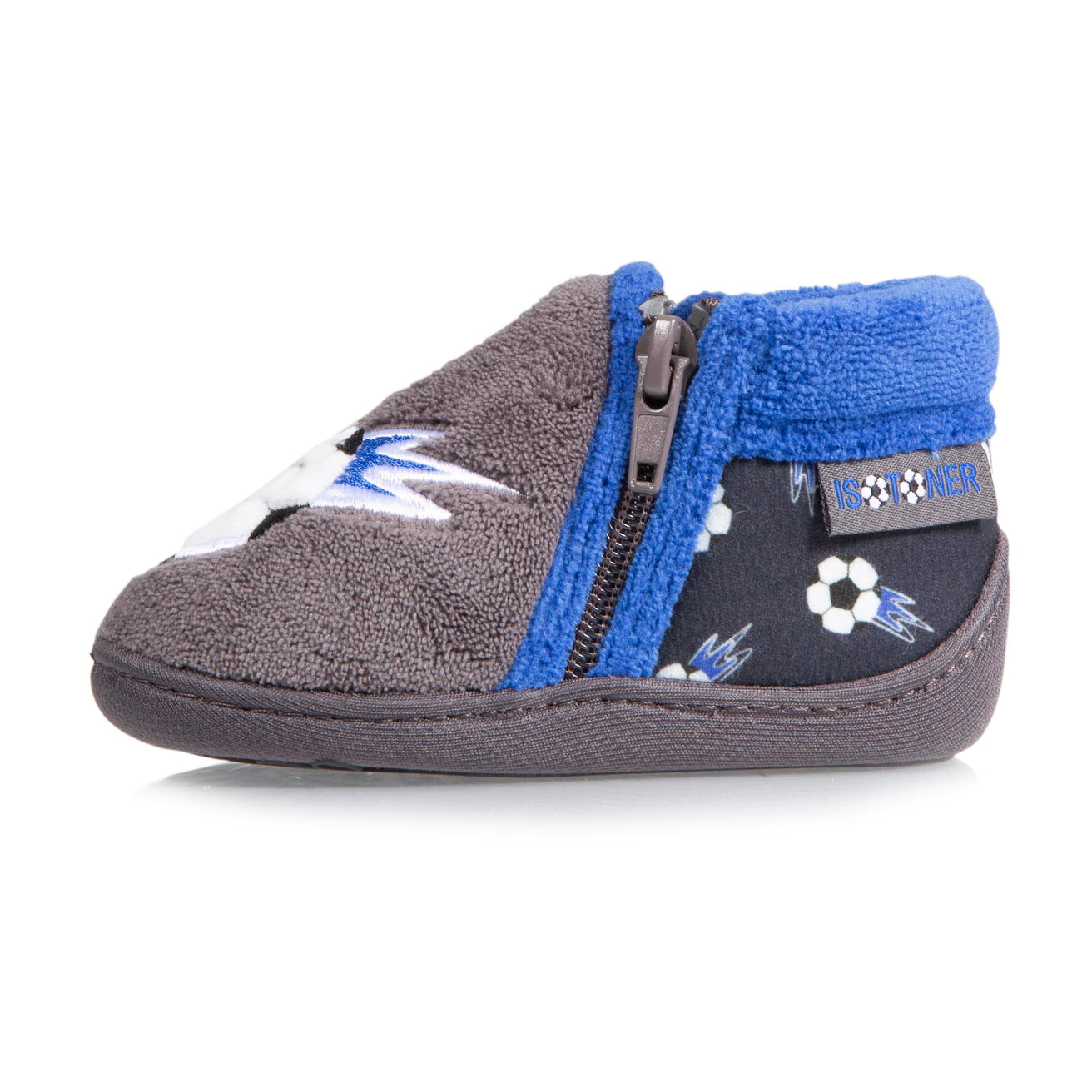 Zapatillas de casa botines cremallera Bebe Pie Gris