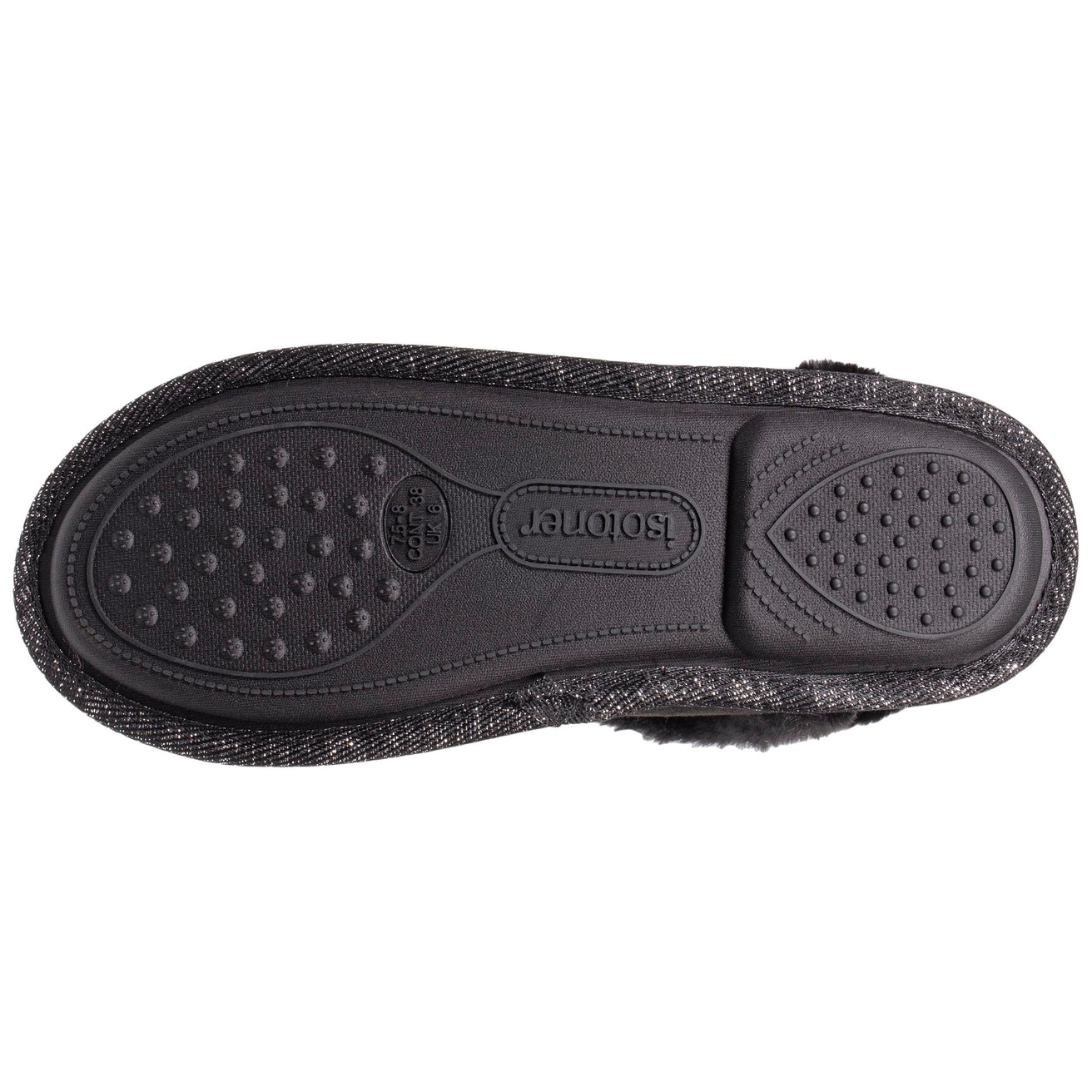 Zapatillas de casa botines Mujer ante Negro adornos brillantes