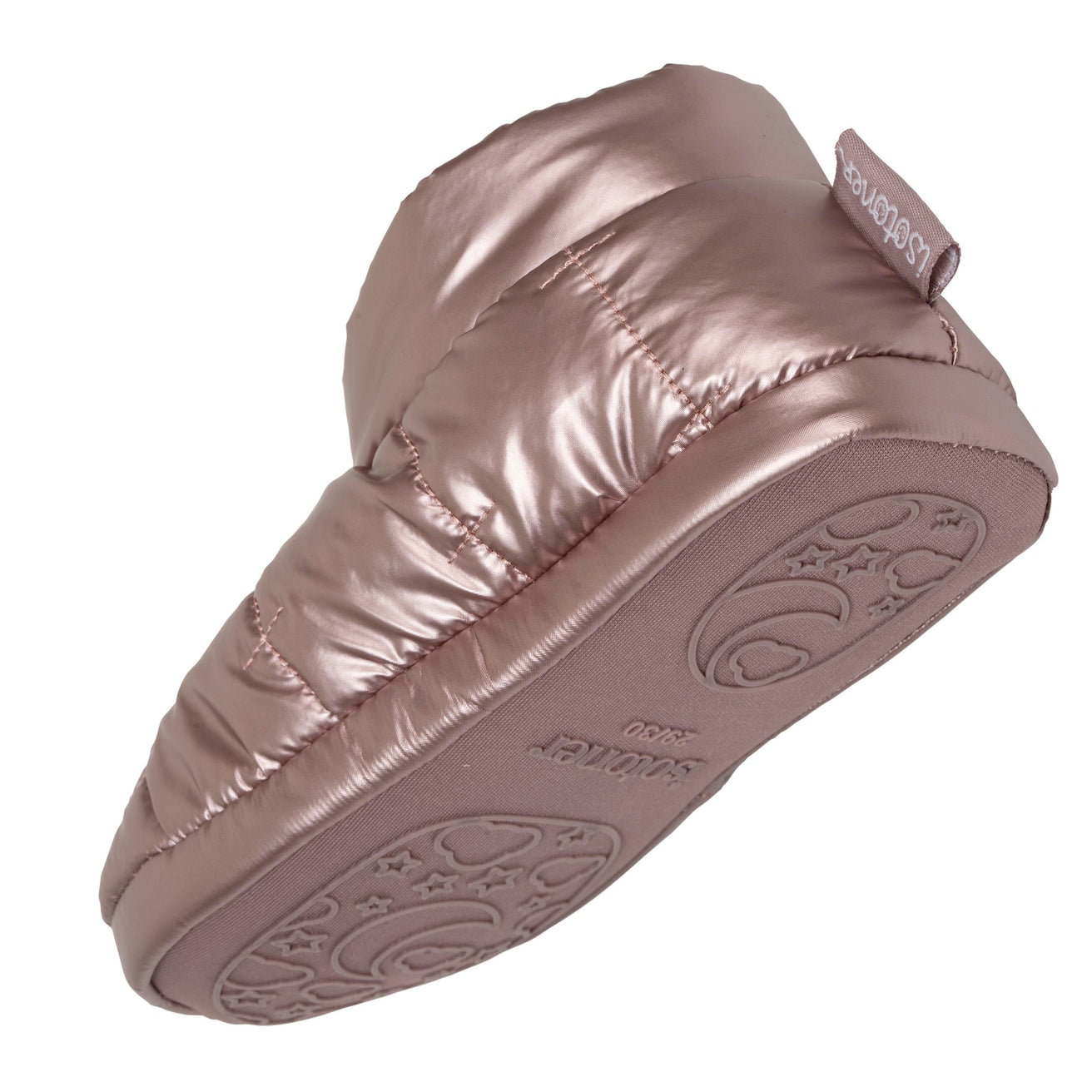 Zapatillas de casa botines Niña Rosa metalizada
