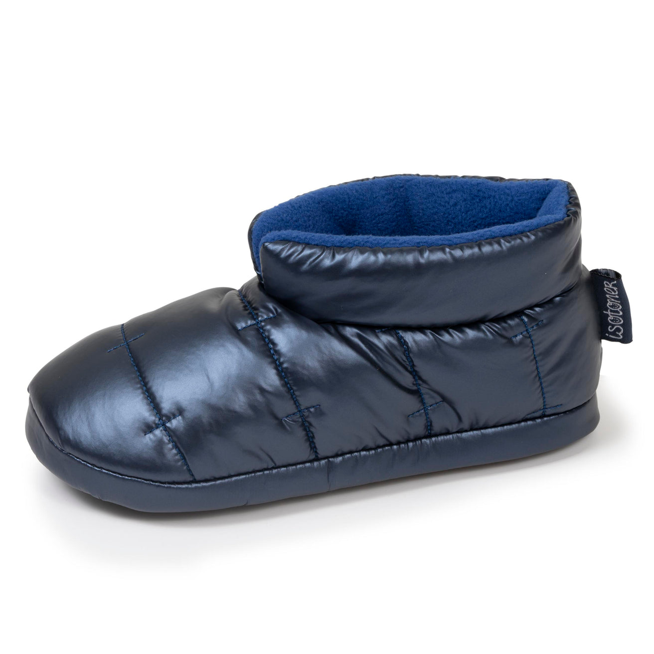 Zapatillas de casa botines Niño Azul metalizado