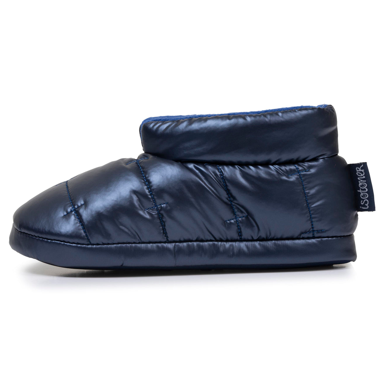 Zapatillas de casa botines Niño Azul metalizado