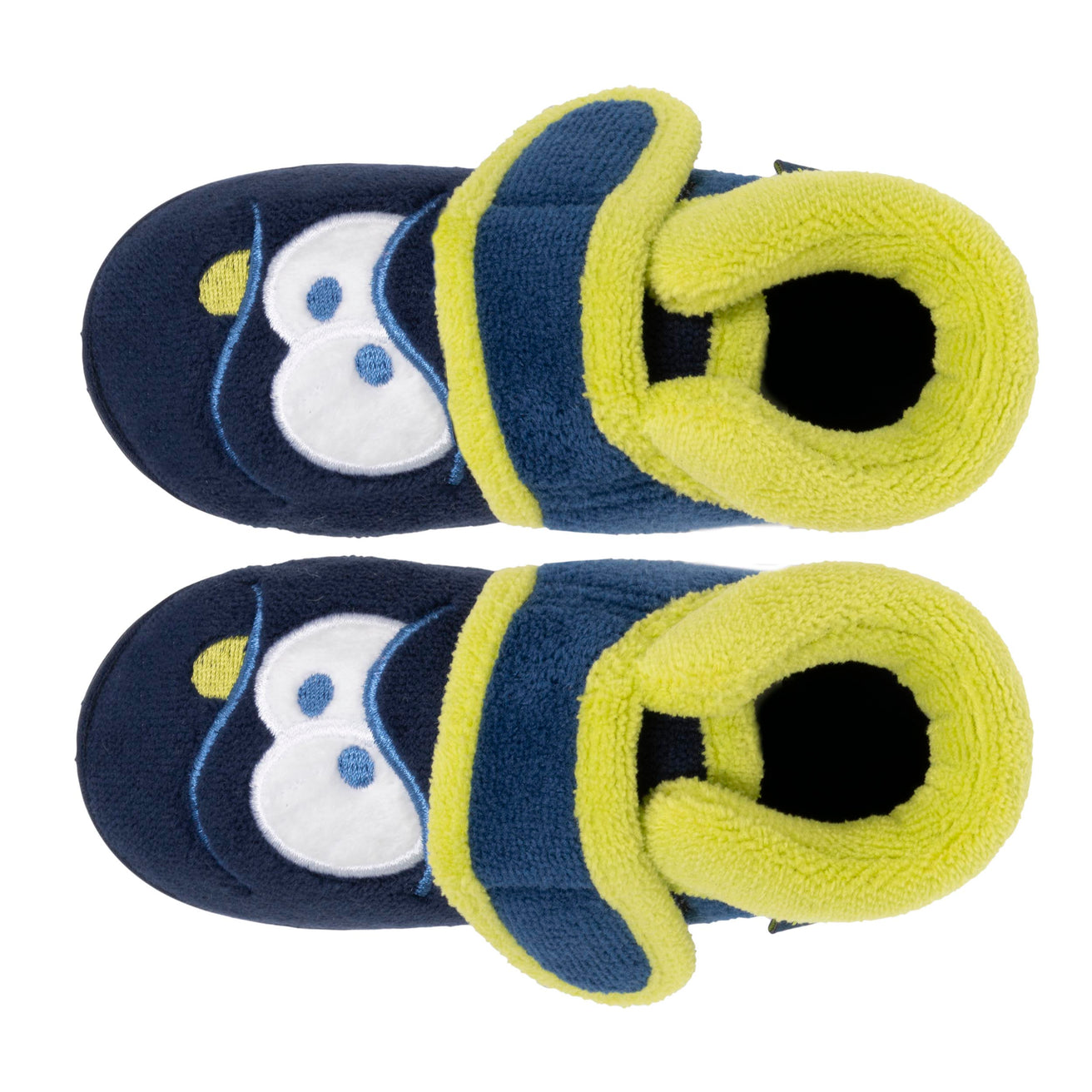 Zapatillas de casa botines velcro Bebé Marino monstruo amarillo