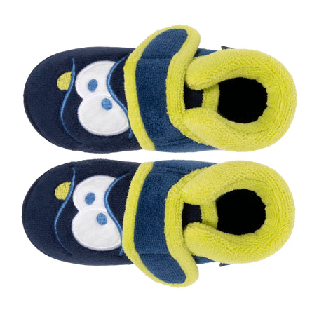 Zapatillas de casa botines velcro Bebé Marino monstruo amarillo - Isotoner