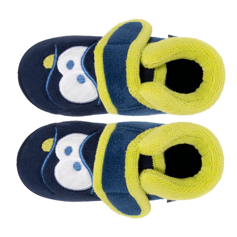 Zapatillas de casa botines velcro Bebé Marino monstruo amarillo - Isotoner