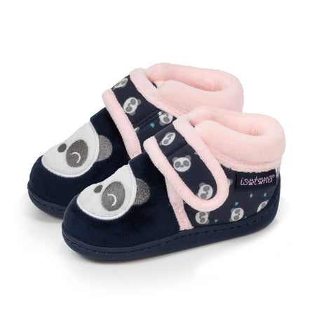 Zapatillas de casa botines velcro Niños Marino panda - Isotoner