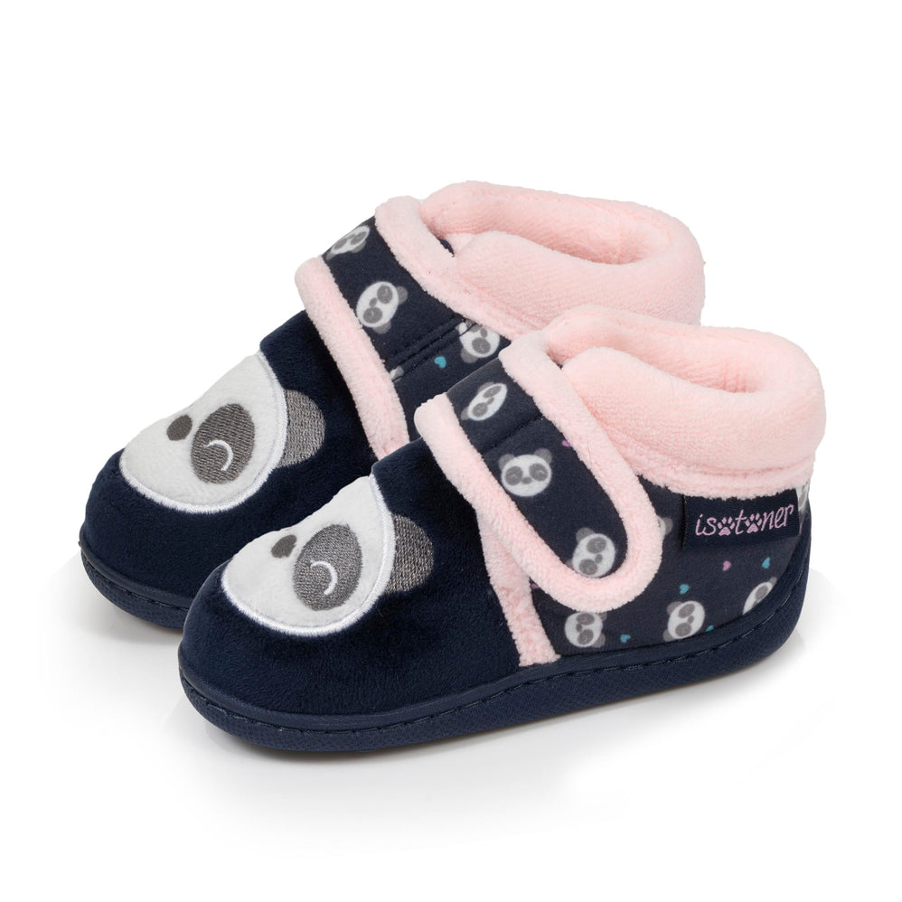 Zapatillas de casa botines velcro Niños Marino panda - Isotoner