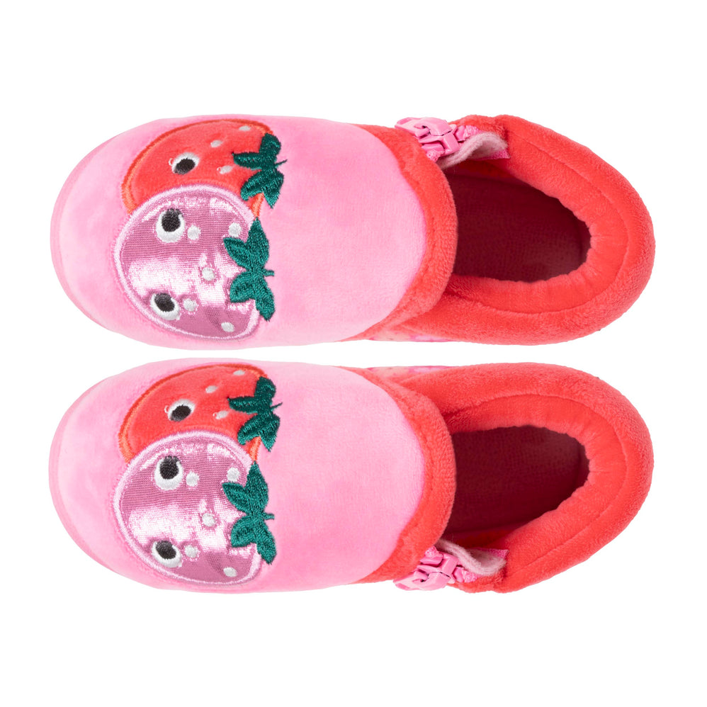 Zapatillas de casa botines cremallera Bebé Rosa fresa - Isotoner