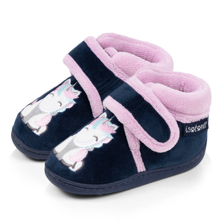 Zapatillas de casa botines velcro Niños Marino Unicornio - Isotoner