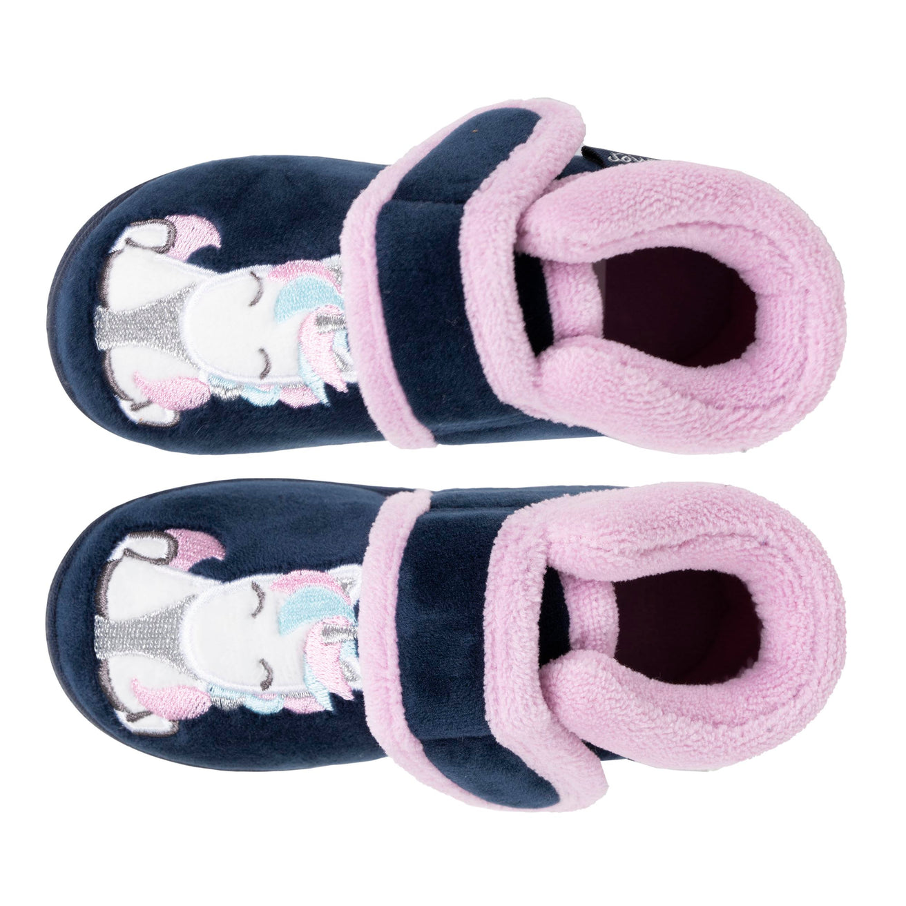 Zapatillas de casa botines velcro Niños Marino Unicornio