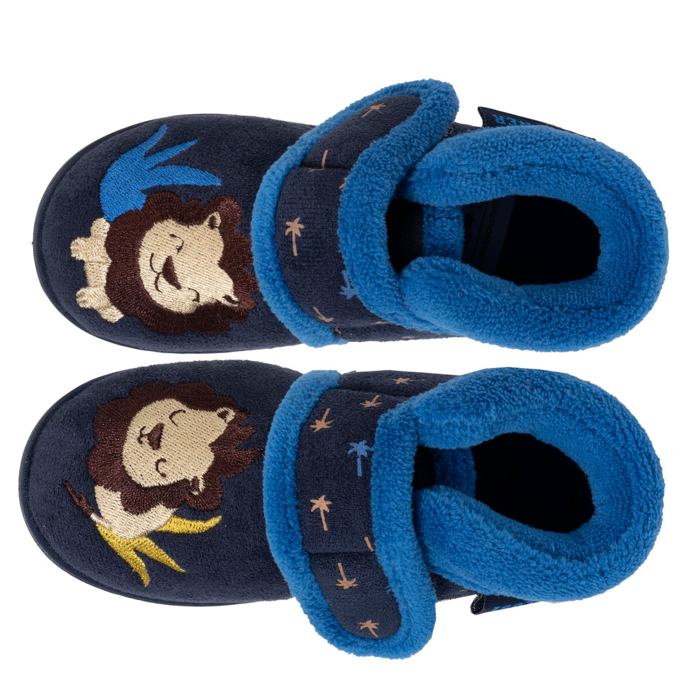 Zapatillas de casa botines velcro Niños Marino León - Isotoner