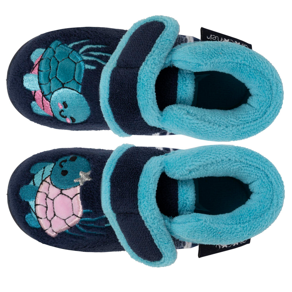 Zapatillas de casa botines velcro Niños Marino Tortuga - Isotoner