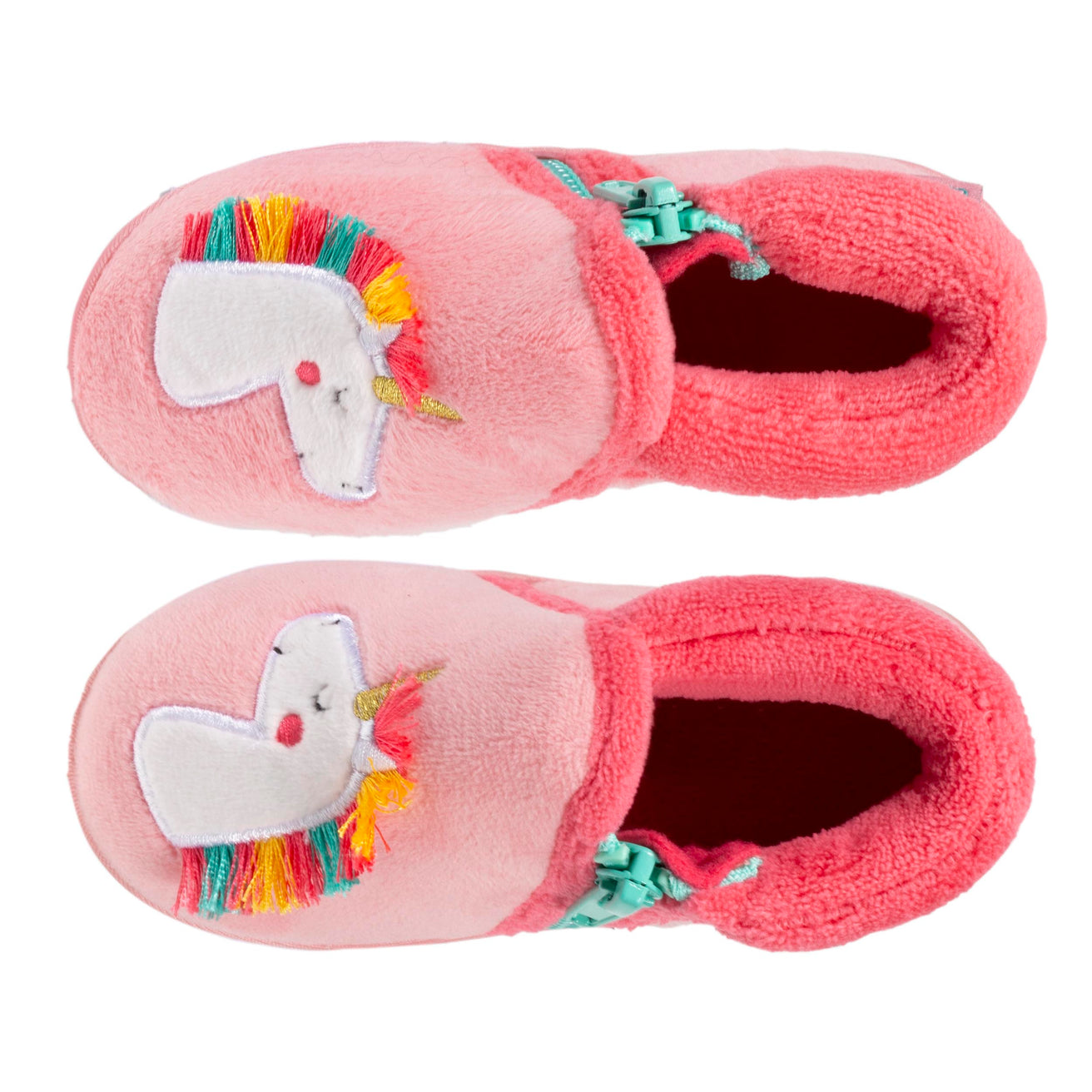 Zapatillas de casa botines cremallera Bebe Unicornio rosa