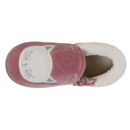 Zapatillas de casa botines cremallera Niños Rosa Gato - Isotoner