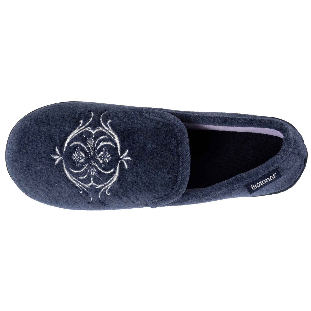 Zapatillas de casa cerradas Mujer Marino bordado