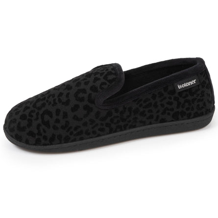 Zapatillas de casa cerradas Mujer Negro Leopardo - Isotoner