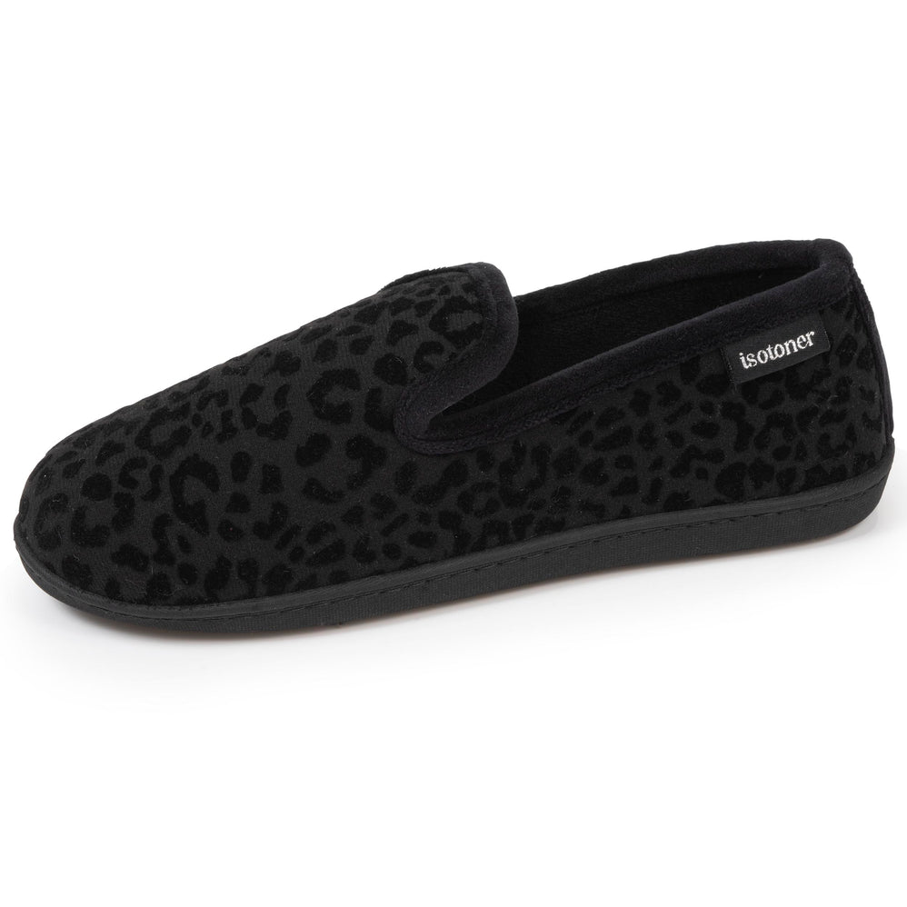 Zapatillas de casa cerradas Mujer Negro Leopardo - Isotoner
