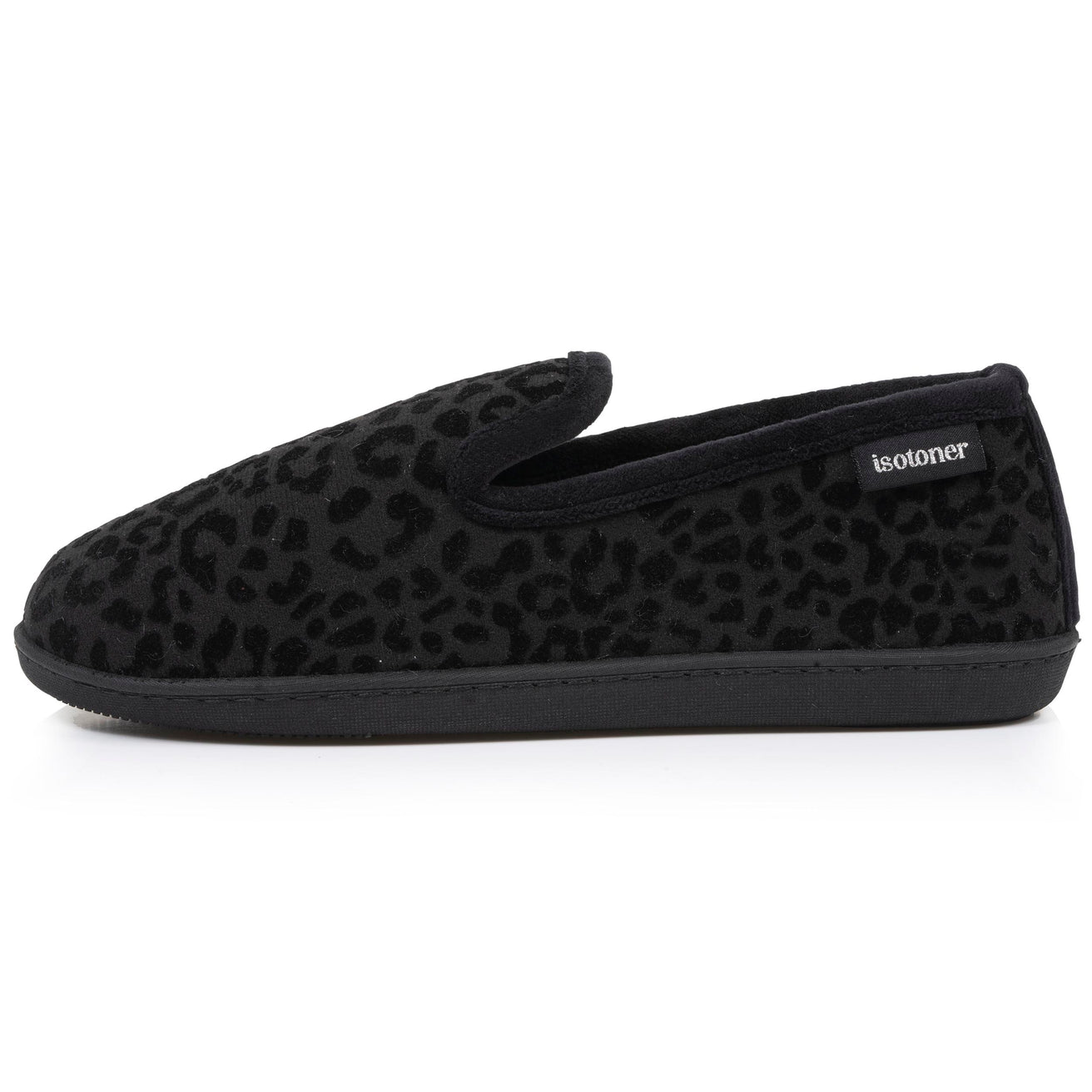 Zapatillas de casa cerradas Mujer Negro Leopardo