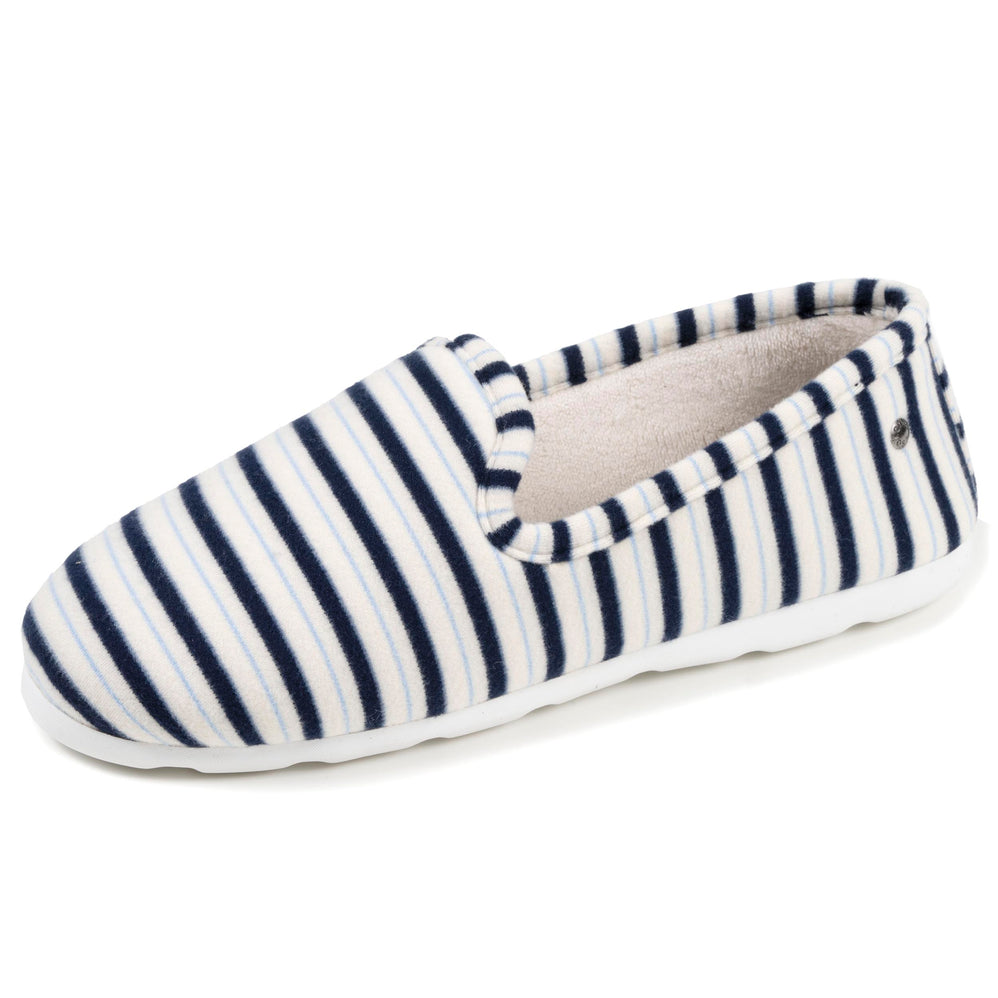 Zapatillas de casa Mujer Cerradas Rayas Azules - Isotoner