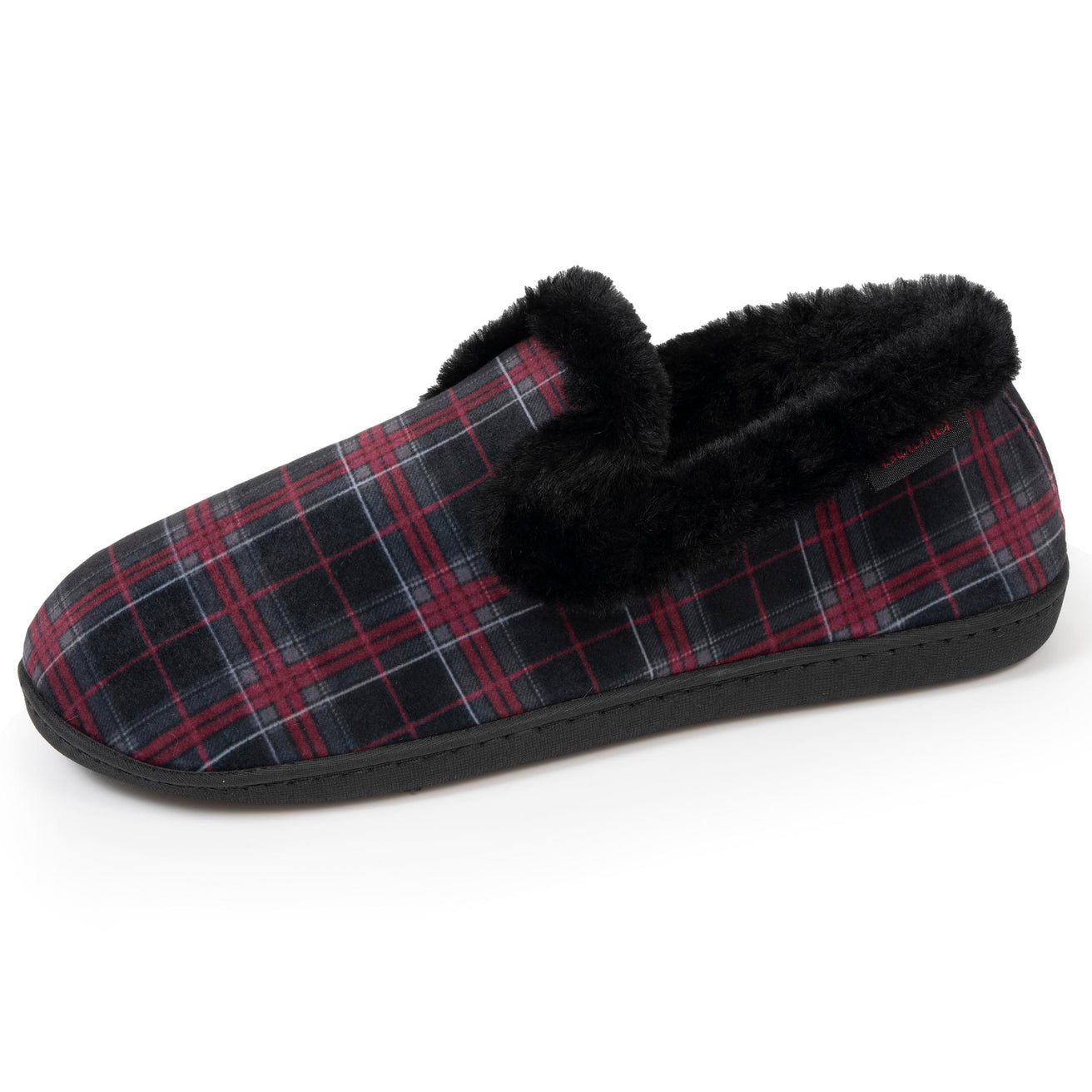 Zapatillas de casa cerradas Mujer tartán Burdeos