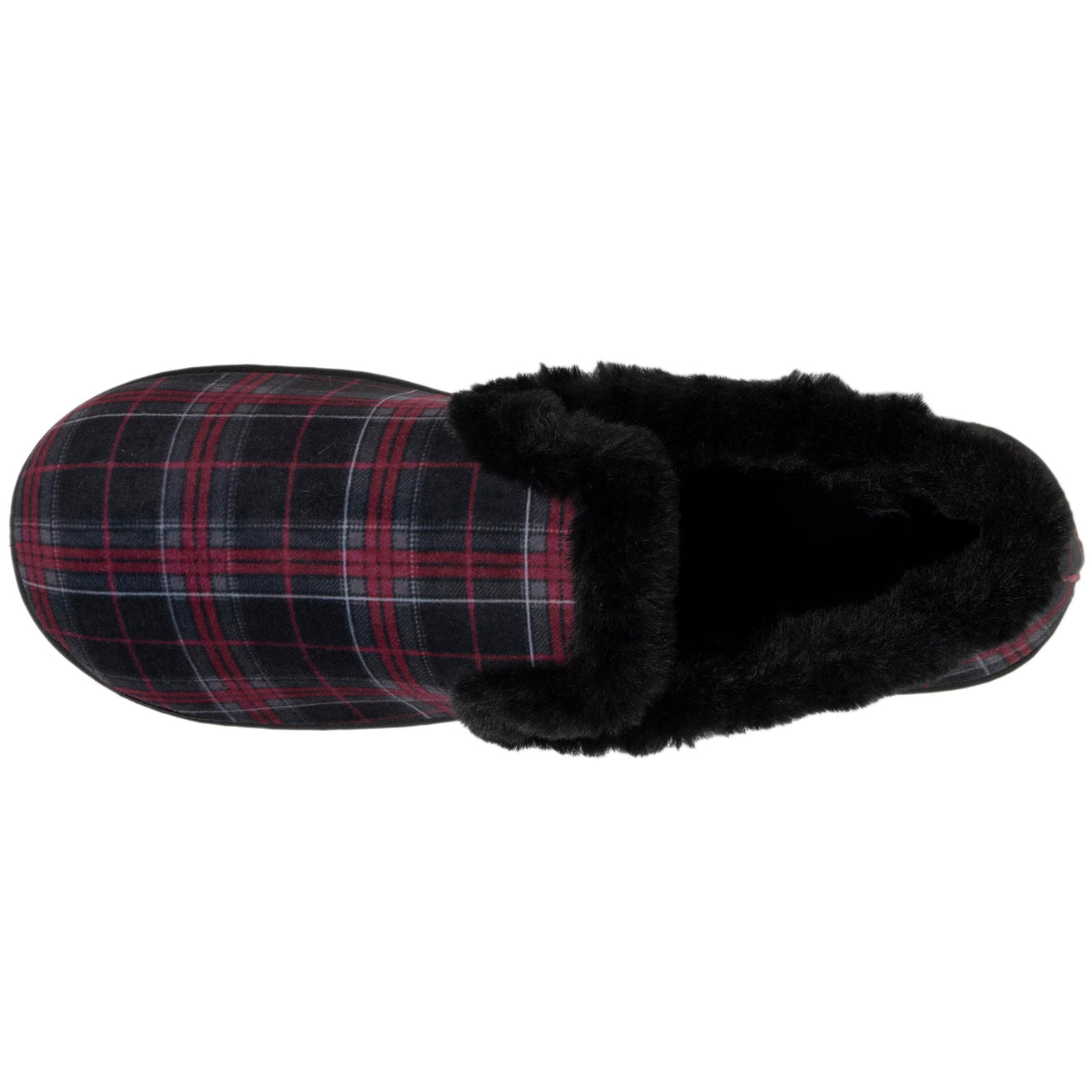 Zapatillas de casa cerradas Mujer tartán Burdeos