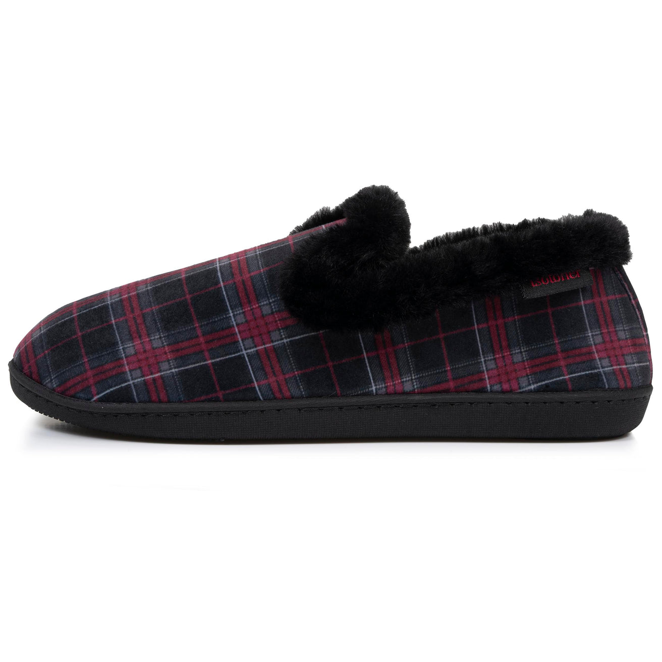 Zapatillas de casa cerradas Mujer tartán Burdeos