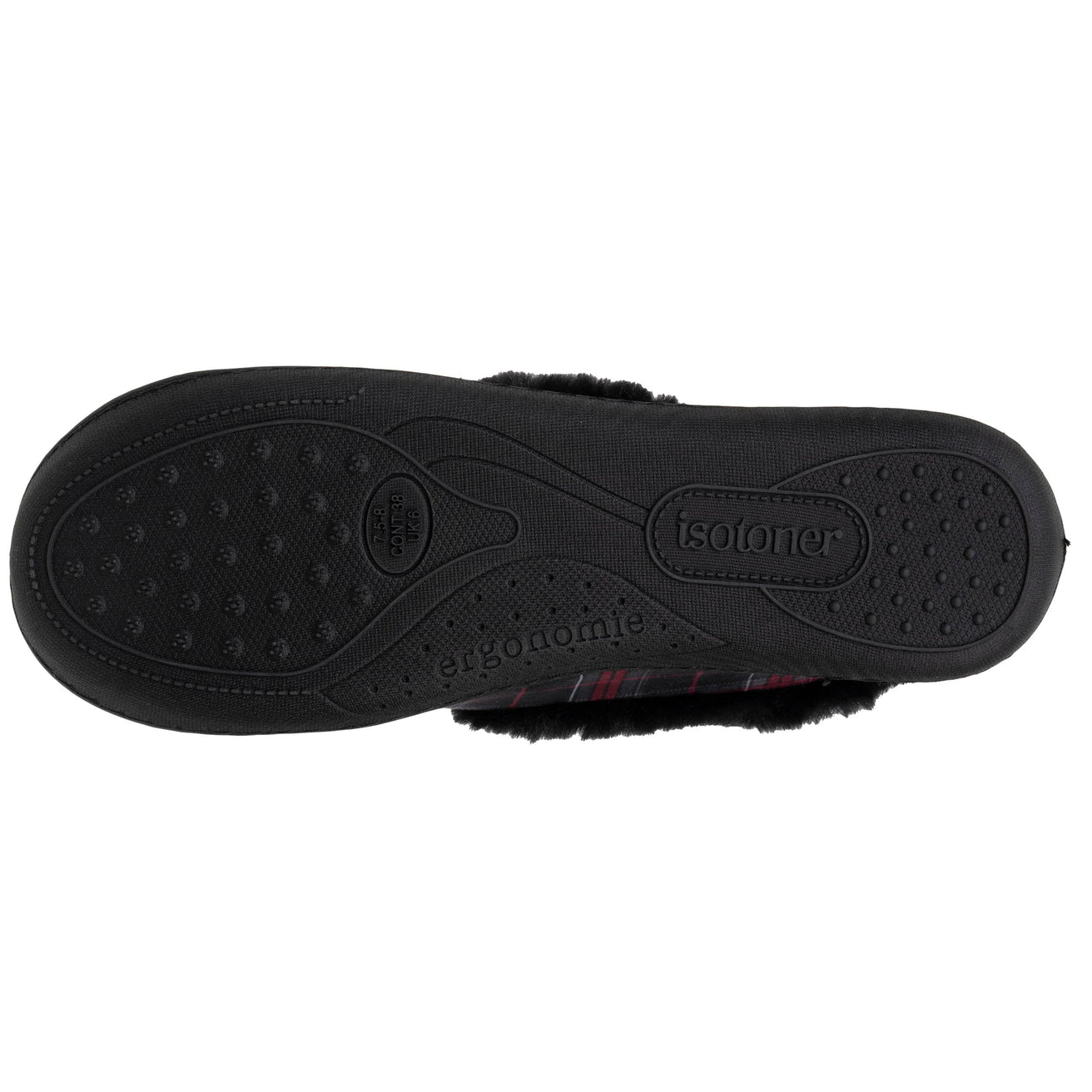 Zapatillas de casa cerradas Mujer tartán Burdeos