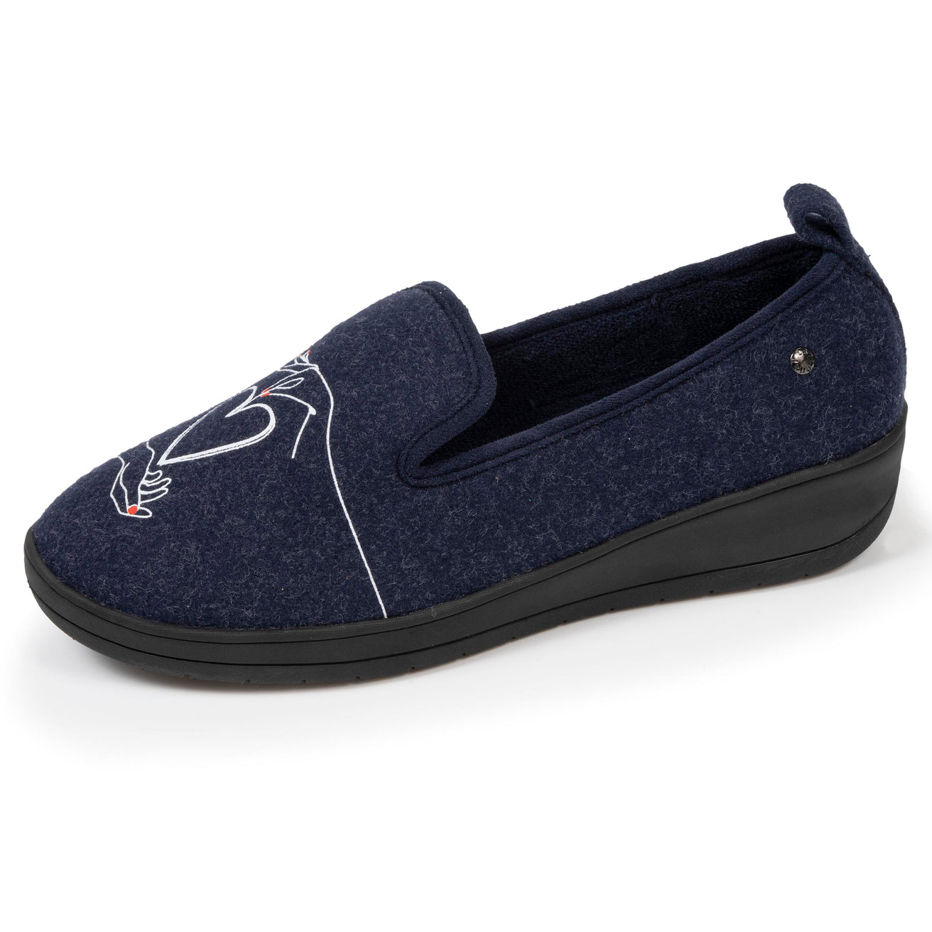 Zapatillas de casa cerradas Mujer tacón Marino