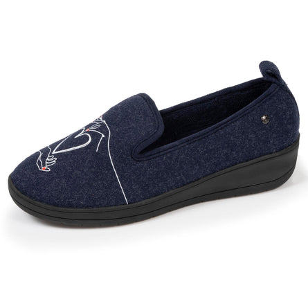Zapatillas de casa cerradas Mujer tacón Marino - Isotoner