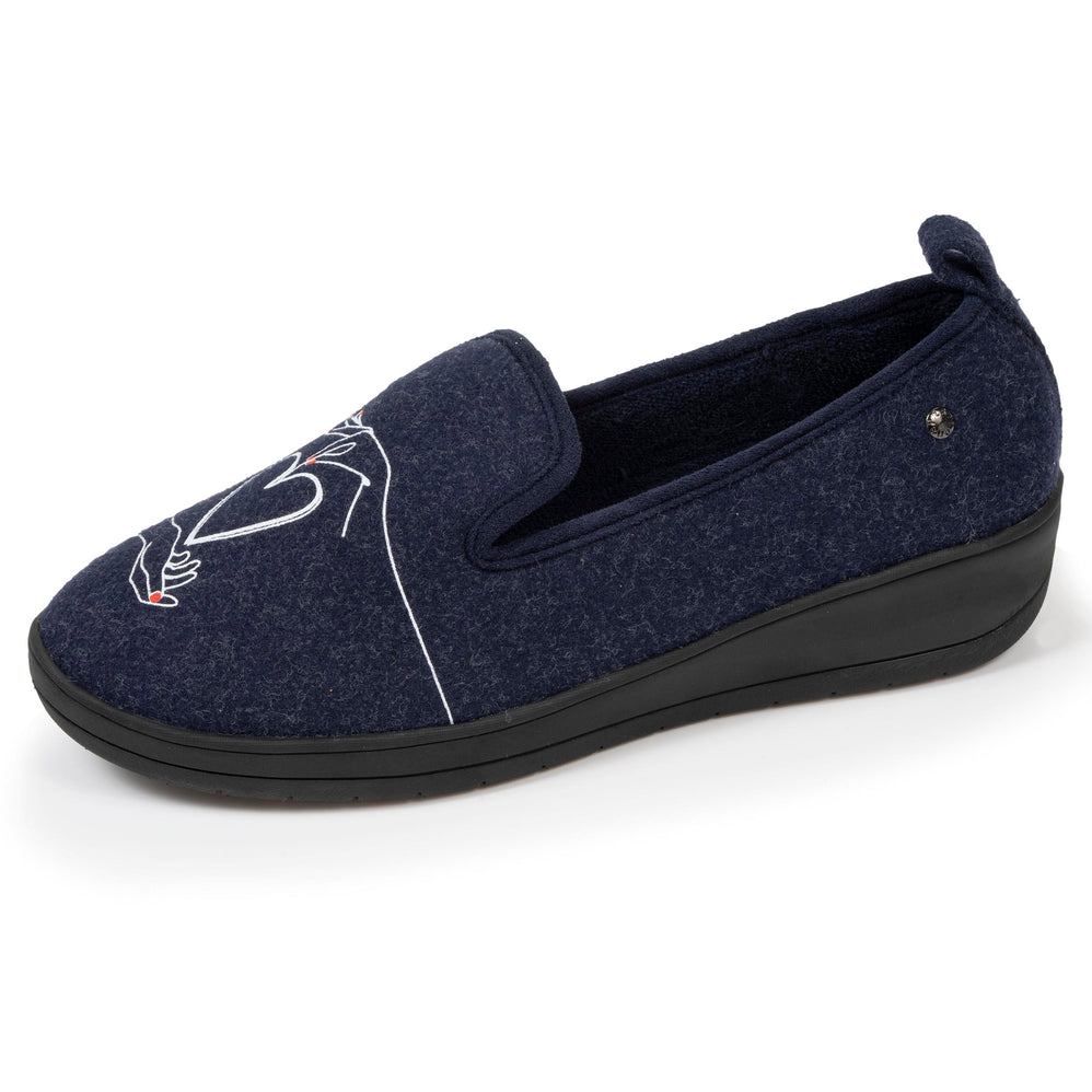 Zapatillas de casa cerradas Mujer tacón Marino - Isotoner