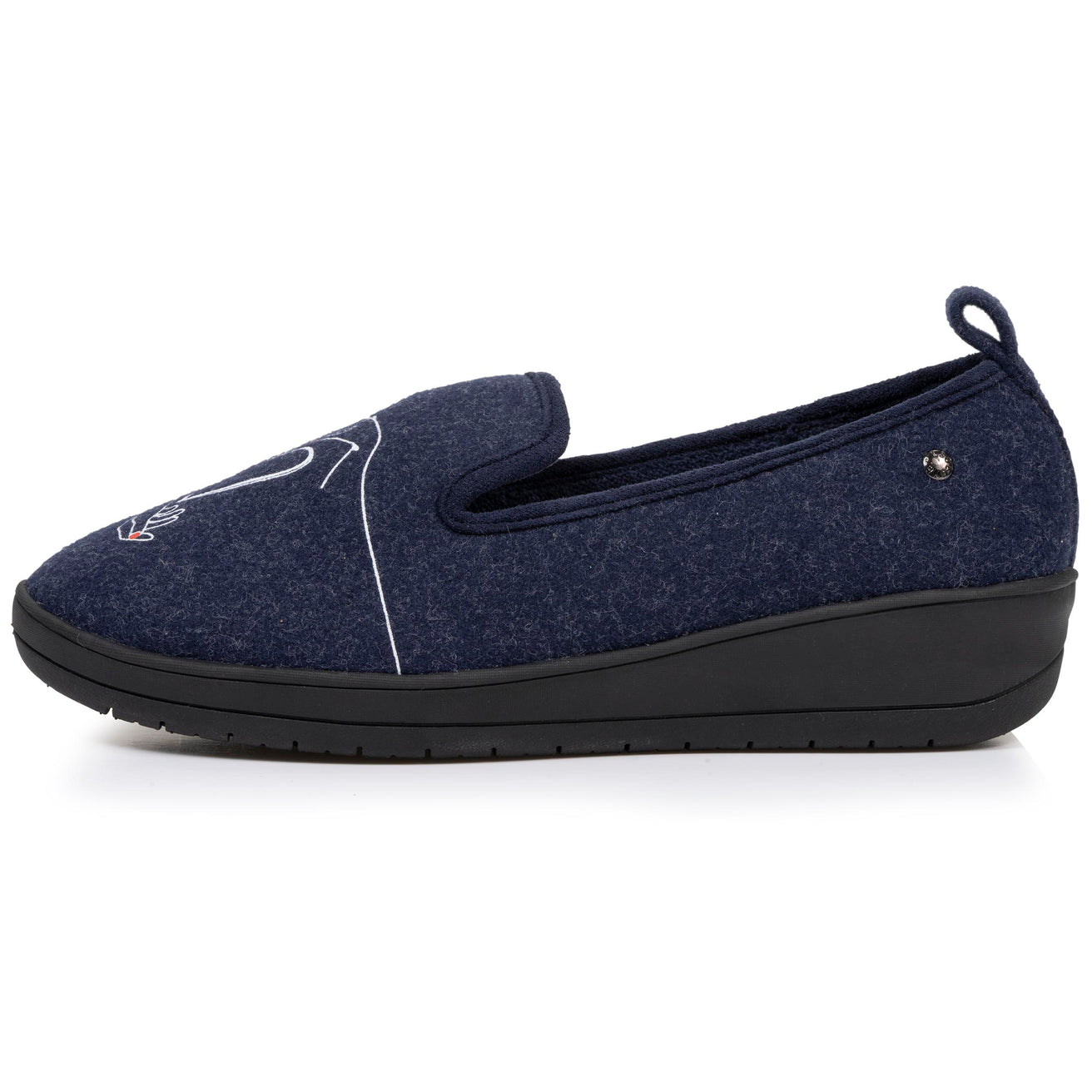 Zapatillas de casa cerradas Mujer tacón Marino