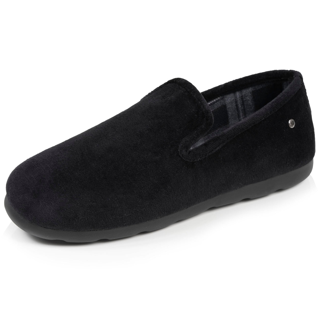 Hombre Zapatillas de casa Cerradas Negro interior Gris tartán