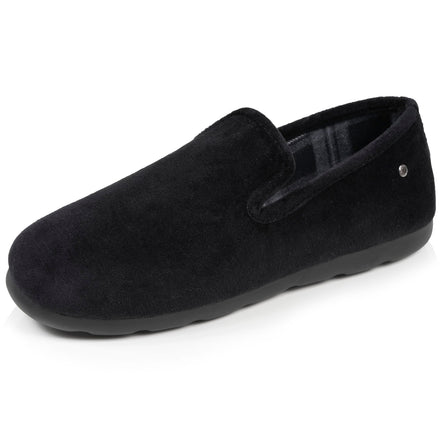 Hombre Zapatillas de casa Cerradas Negro interior Gris tartán - Isotoner