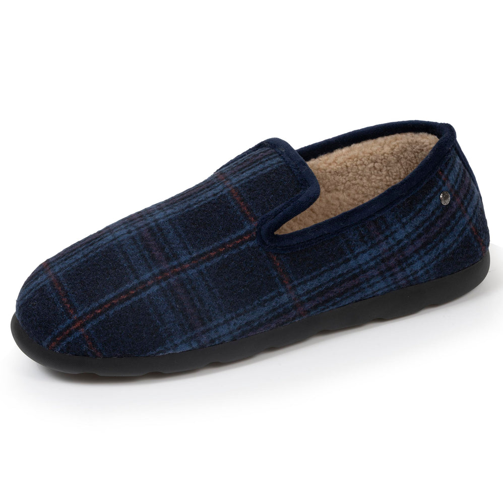 Zapatillas de casa Cerradas Hombre Tartán Azul  - Isotoner