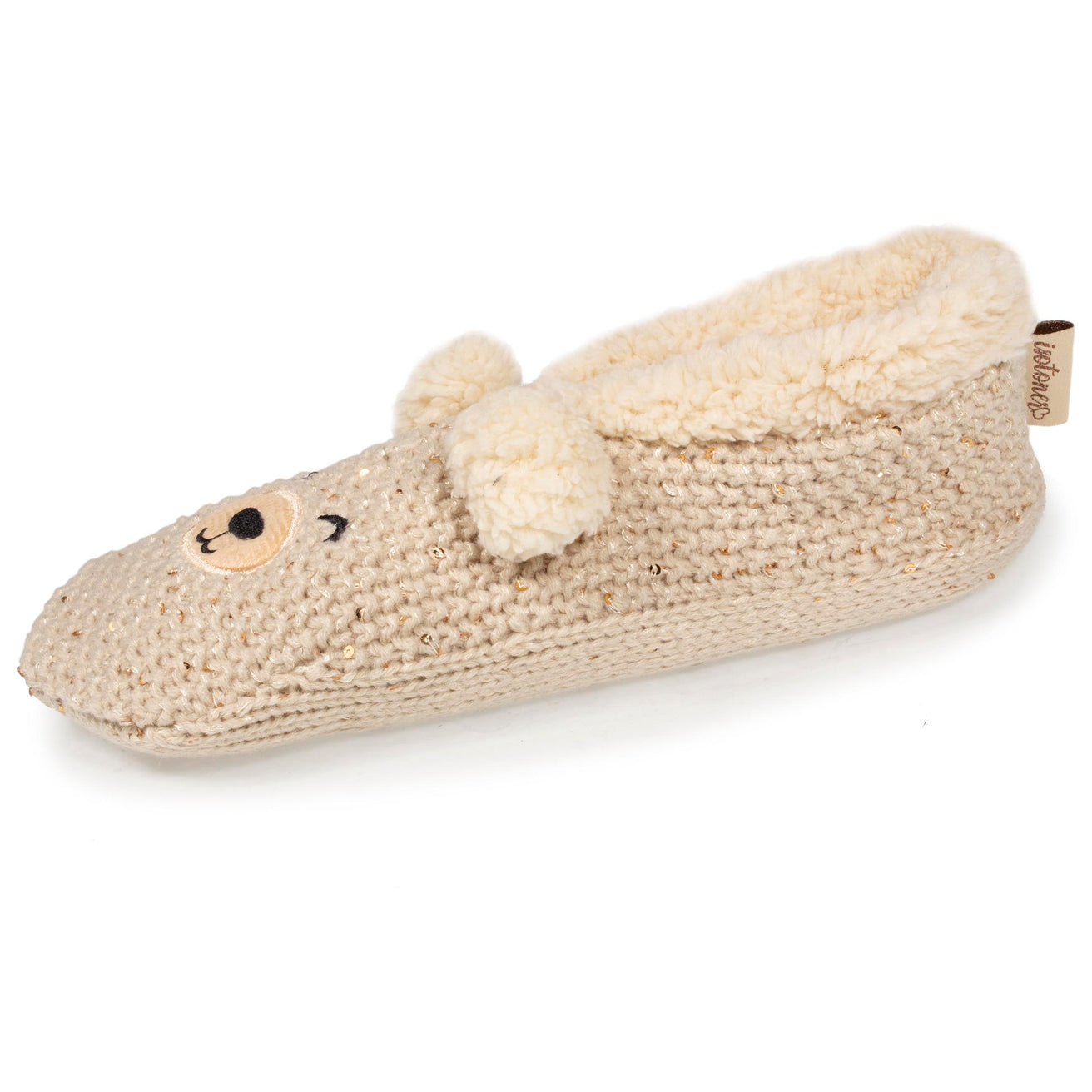 Calcetines-pantuflas Mujer Lentejuelas Oso
