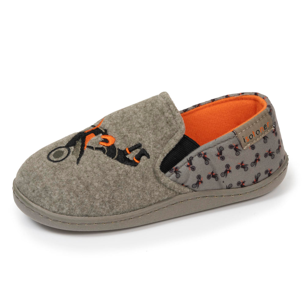 Zapatillas de casa mocasines Niños moto Caqui jaspeado - Isotoner