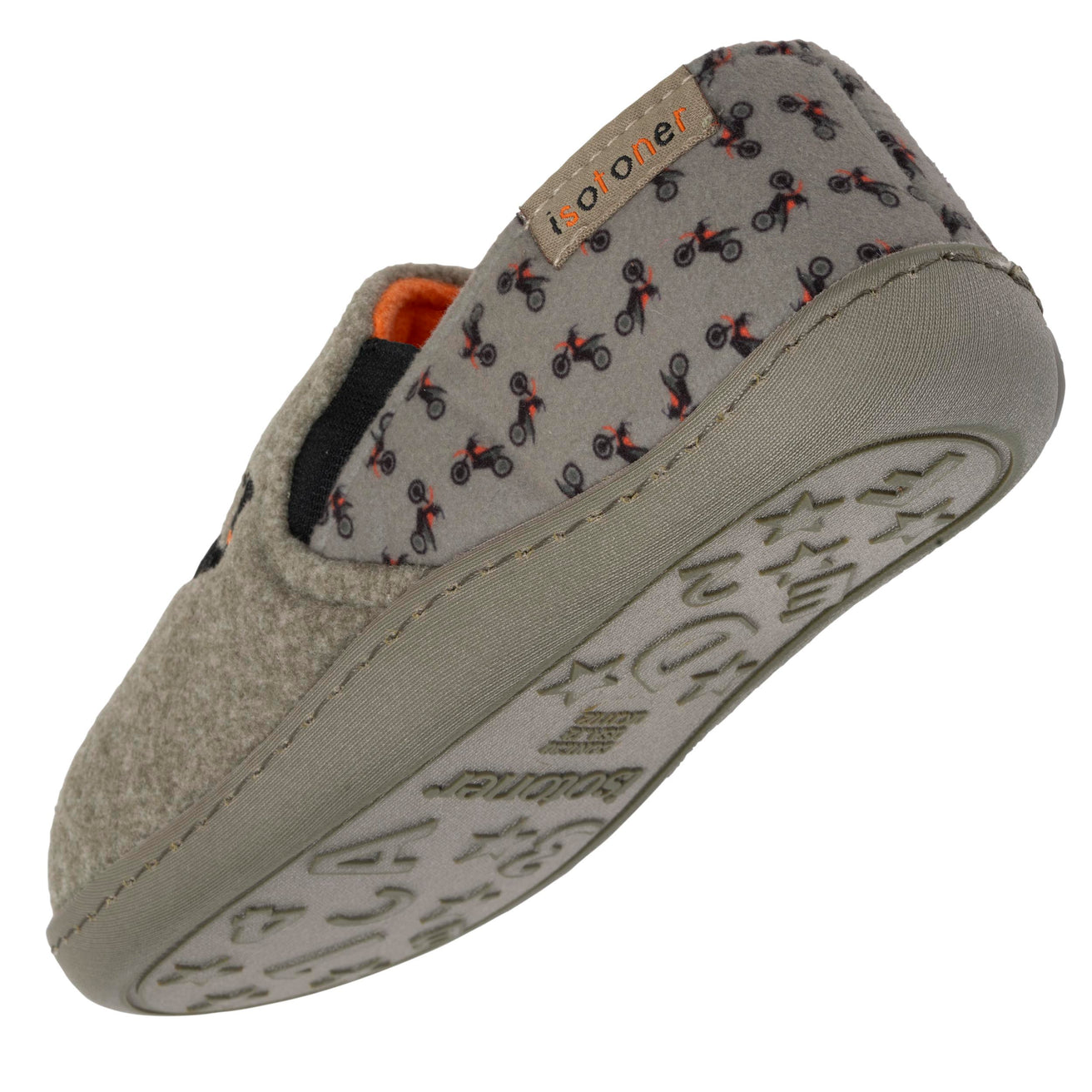 Zapatillas de casa mocasines Niños moto Caqui jaspeado