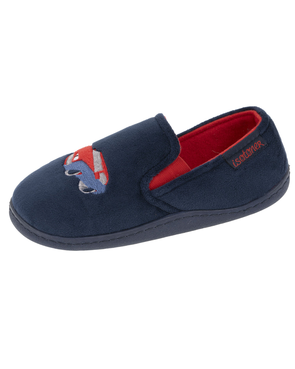 Zapatillas de casa Mocasines Niños Marino Rojo - Isotoner