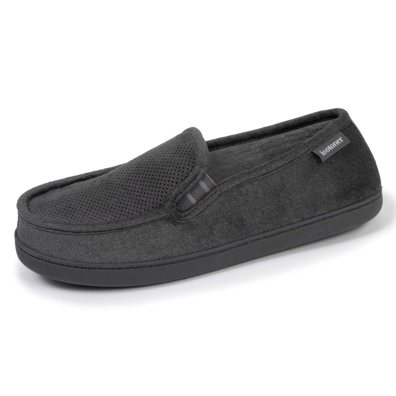 Zapatillas de casa mocasines Hombre terciopelo Gris