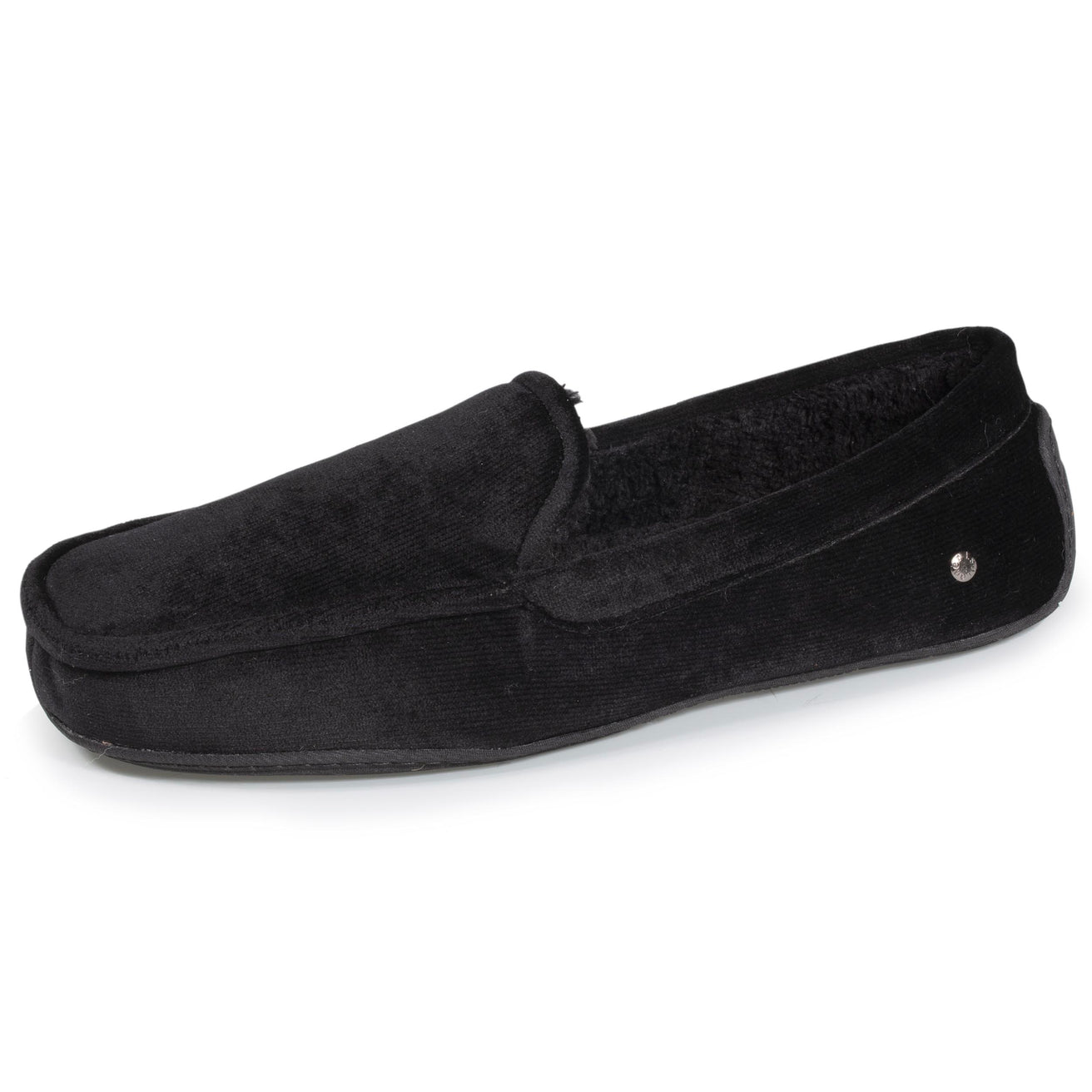 Zapatillas de casa mocasines Hombre terciopelo Negro