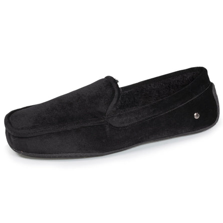 Zapatillas de casa mocasines Hombre terciopelo Negro - Isotoner