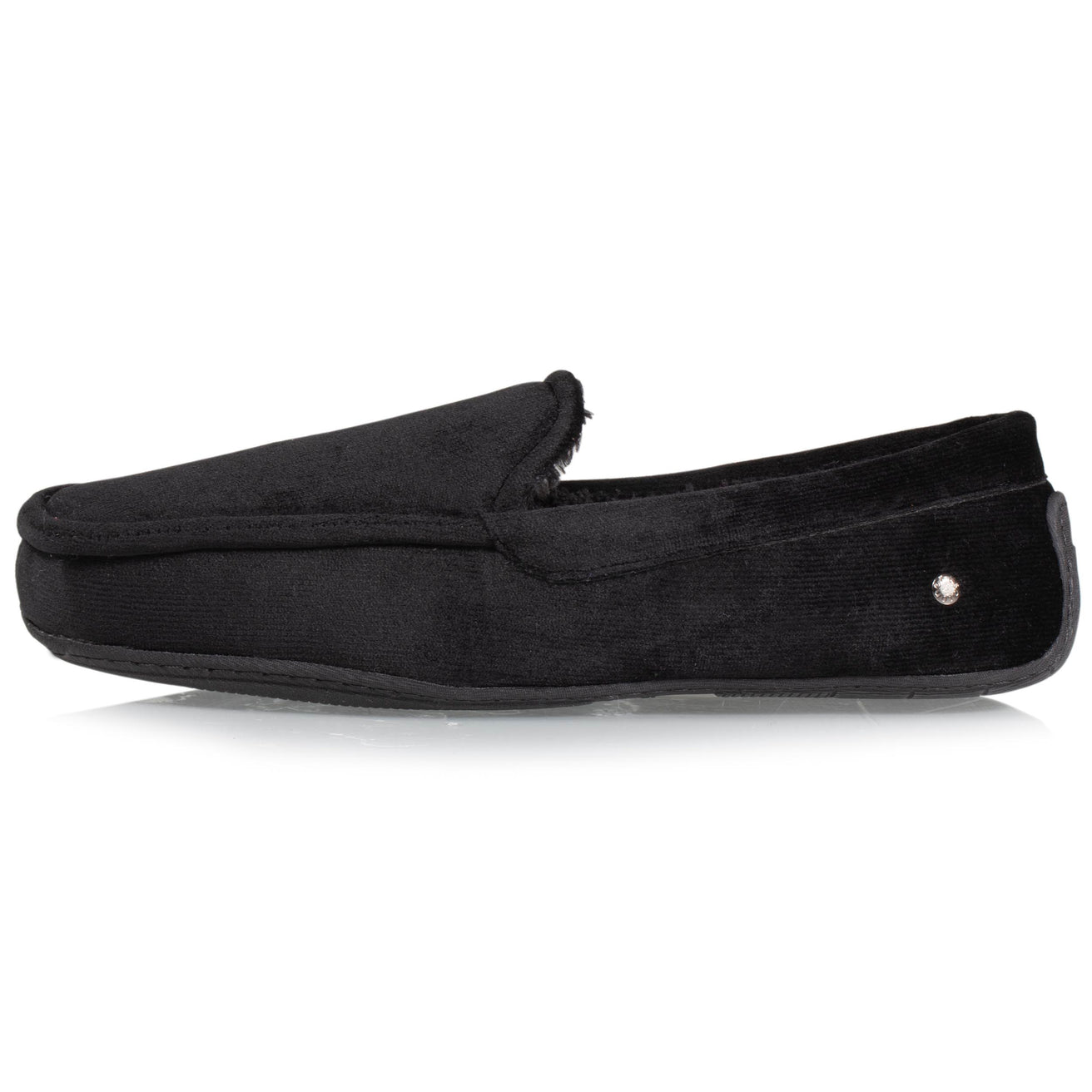 Zapatillas de casa mocasines Hombre terciopelo Negro